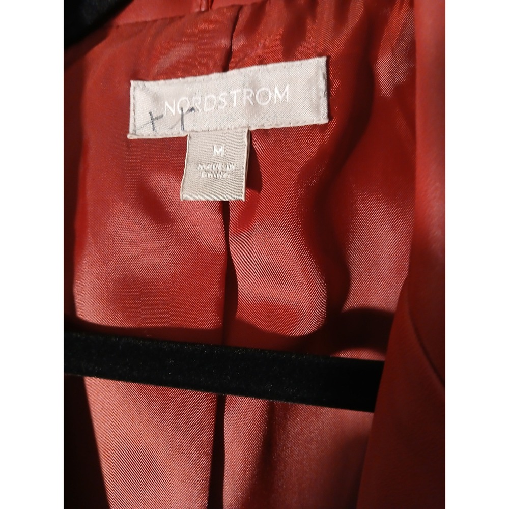 Nordstrom Genuine Lamb Leather Red Blazer Jacket Size M - Picture 5 of 11
